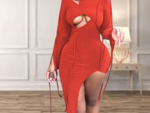 Bia Orange Dress | Assymetrical Cut Midi