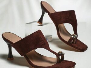 Brown slide heel, short heel, untamed attraction